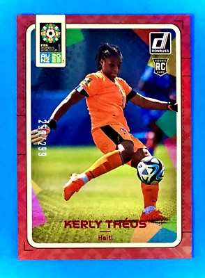 2023 Donruss FIFA Women's World Cup Soccer Red Foil Kerly Theus RC #75 /299 - Image 1 of 3