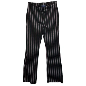 Forever 21 Schlaghose S schwarz gestreift weites Bein Stretch mittelhoher Bund Anzughose Arbeit - Bild 1 von 12