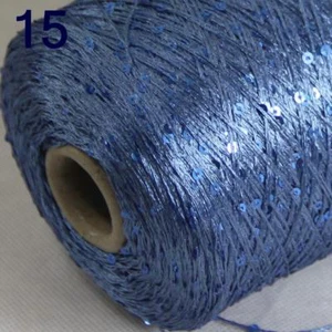 C Fashion 1Cone 500g Shiny Sequins DIY Nylon Lace Hand Knitting Crochet Yarn 15 - Picture 1 of 4