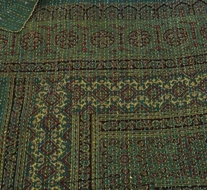 Indian King Szie Ajrak Hand Block Kantha Quilt Cotton Blanket Bedspread - Foto 1 di 7