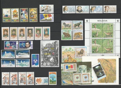 Moldova 2001 Complete year set MNH stamps, blocks, sheets and booklet Cover
