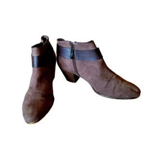Life Stride BrownFaux Leather Bootie Ankle Boot Side Zip Size 9.5 - Picture 1 of 7