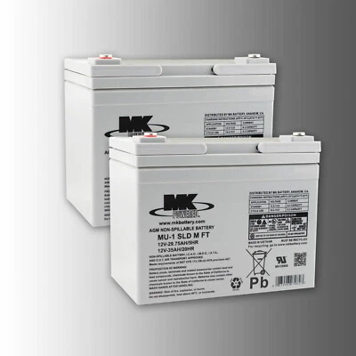 2 piezas MK Battery MU-1 SLD M FT2 12V 35Ah AGM batería movilidad eléctrica, caravana