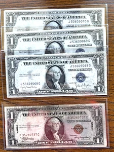 1 1935A Hawaii $1 Silver Certificate & 3 Sequential Silver Notes Lot Of 4 Notes - Picture 1 of 3