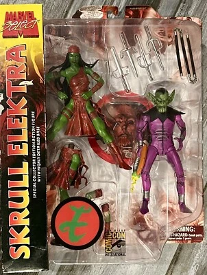 Figura de acción Marvel Select SKRULL ELEKTRA paquete de 2 2008 SDCC exclusiva como nueva Foto 1 de 3