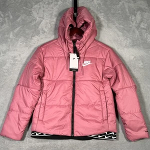 Nike Jacket Womens Small Pink Therma-Fit Hooded Puffer Coat Repel DJ6997-667 - Picture 1 of 11