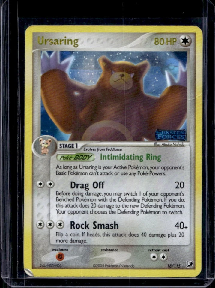 2005 Pokemon EX Unseen Forces Ursaring Reverse Holo #18/115 - Image 1 of 2