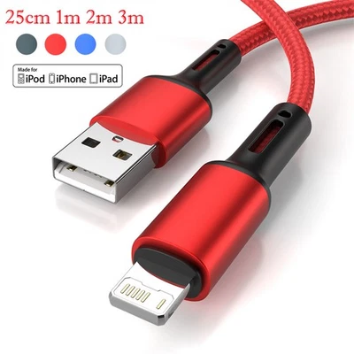 Cable cargador de carga rápida USB 2M 3M de alta resistencia para iPhone 11 12 13 14 Pro 7 8 6 Foto 1 de 4