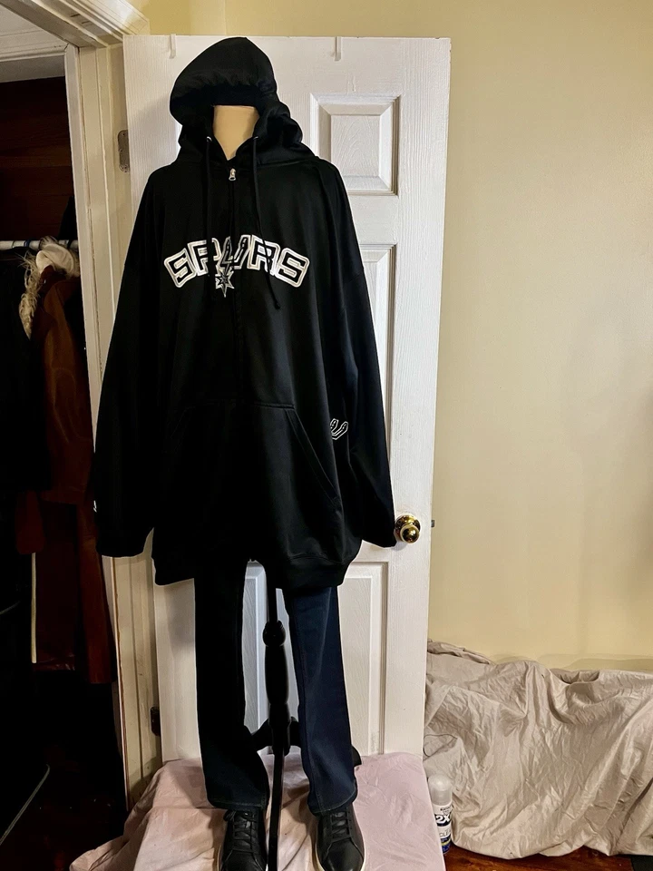 Men’s Majestic NBA Spurs Full Zip Hoodie 4XL Black  - Image 1 of 4