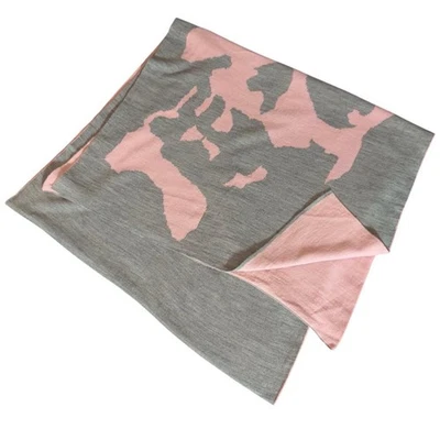 Bufanda silenciadora calavera bicolor rosa gris grande usada Japón Foto 1 de 4