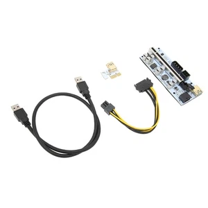 PCIE Riser Card 8 Firm Capacitors Strong Anti Interference GPU 1X To X16 For NEW - Afbeelding 1 van 12