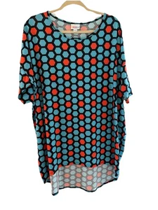 LulaRoe L Irma Honeycomb Print Hi-Lo Top 54 inch bust NEW - Picture 1 of 7