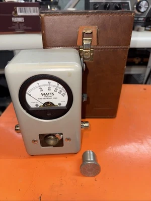 Bird Thruline Model 43 Wattmeter & Leather Case Working Condition 239 Connectors - Image 1 of 4