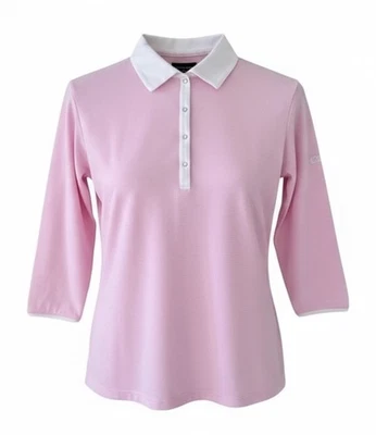 Top Burberry rosa claro con rayas blancas cuello manga 3/4 talla mediana Foto 1 de 4
