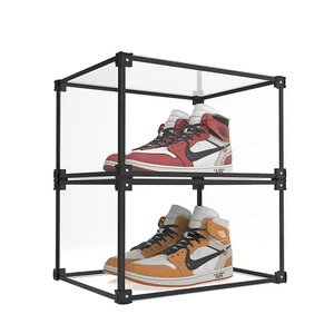 Magnetic Side Open Transparent Plastic Storage Shoe Box Clear Shoe Display Ca... - Picture 1 of 8