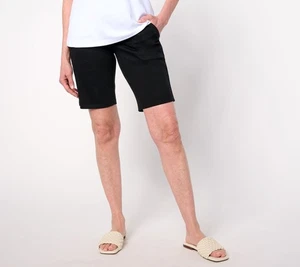 Women with Control Tummy Control Prime Stretch Denim Regular Shorts Black M New - Picture 1 of 1