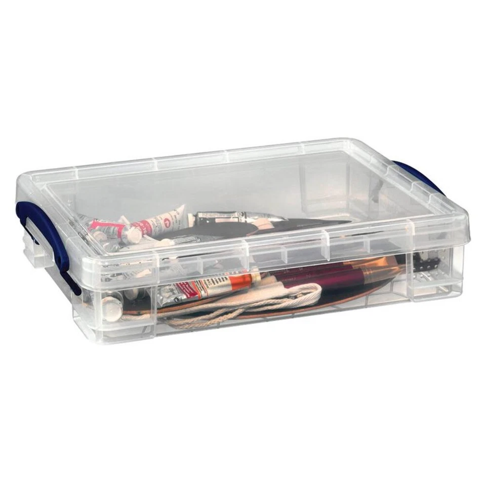 MARKTDISCOUNT Really Useful Box Aufbewahrungsbox 4,0 l transparent 39,5 x 25,5 x 8,8 cm