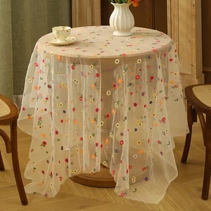 Floral Lace Tablecloth for Enhancing For Dining Room and Bedroom Charm - Picture 1 of 22
