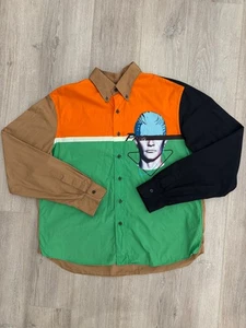 Prada S/S 2020 Color Block Face Logo Button Up Shirt size XXL - Picture 1 of 10