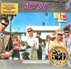 AC/DC DIRTY DEEDS DONE DIRT CHEAP - GOLD COLOURED VINYL LP " NEW, SEALED " - Picture 1 of 2