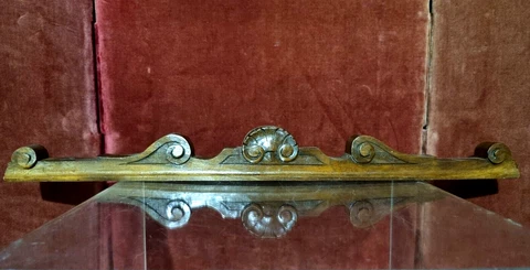 Scroll acanthus leaf wood carving pediment Antique French architectural salvage Cover