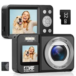 Fotoapparat Digitalkamera 4K 64MP 18X Zoom Autofokus Kamera mit Zwei Bildschirme - Bild 1 von 10