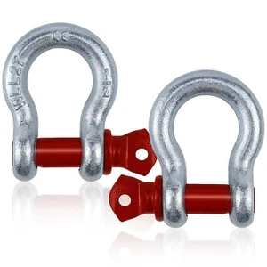 Set di 2 ganci ad alta resistenza ganci ricci con perno ad occhio gancio a U (WLL: 2,0 t) - Foto 1 di 7