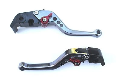 Honda CBR650F/CB650F (2014-18), palancas CNC ajustadores cortos titanio/rojo, F18/H65 Foto 1 de 4
