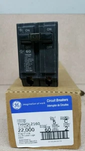1) NEW GE THHQL2160 22kA 120/240v 60 amp Plug in THQL Circuit Breaker NNT - Picture 1 of 3