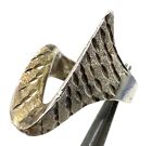 U Wave Eagle Wing Art Sterling Silver Ring Band Size 6.5 Unisex