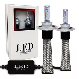 2x NEW Fanless CSP H13 9008 LED Conversion Kit Hi/Lo Headlight Bulbs 6000K White - Picture 1 of 10