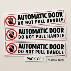 Calcomanía adhesiva de vinilo auto, taxi, autocar de precaución manija no tirar de puerta automática - Imagen 1 de 3