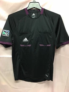 Adidas Mls Soccer Referee Short Sleeve Jersey Black Size Men’s M - Picture 1 of 5