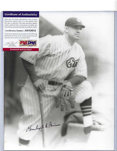 Burleigh Grimes Chicago Cubs Baseball HOFer Autographed 8x10 Rowe Photo PSA COA
