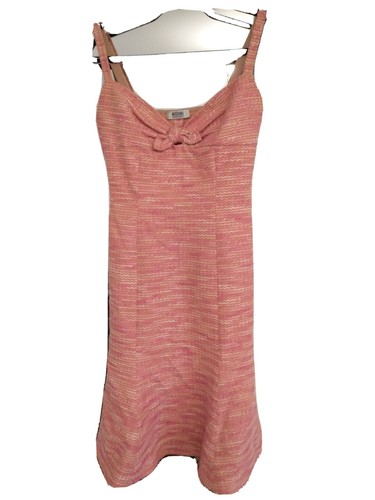 Abito MOSCHINO ECONOMICO E CHIC rosa tweed scollo a cuore Made Italy UK10
