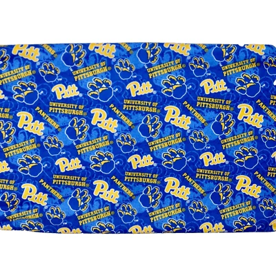 University Of Pittsburgh ~ Paw Pattern College Cotton Fabric 1/4 Yard 9” X 44” - Image 1 of 4