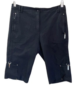 Jamie Sadock Bermuda Shorts Sz 6 Zipper Pockets Nylon/Rayon Kraft Nabisco Golf - Picture 1 of 11