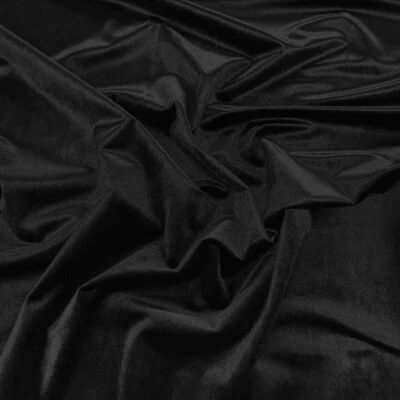 HOUSE OF HABERDASHERY Upholstery Fabric - French Velvet - Curtain Cushion Fabric Material - Black