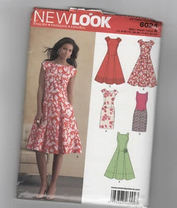 NEW LOOK pattern 6094 Dress full or straight skirt SZ 10 12 14 16 18 uncut unuse - Picture 1 of 4