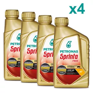 Olio Motore 4 Tempi 4T Sintetico PETRONAS Sprinta F900 10W-50 Kit 4 Litri - Foto 1 di 5