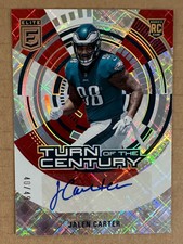 Jalen Carter 2023 Donruss Turn of the Century RC Red/49 Auto Philadelphia Eagles