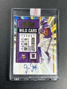 JUSTIN JEFFERSON 2020 PANINI CONTENDERS #109 WILD CARD TICKET AUTO ROOKIE RC NFL - Picture 1 of 4