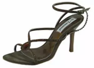 Ladies Khaki Green Strappy Evening Shoes Sandals Gladiator Heeled Shoes NEW - Picture 1 of 1