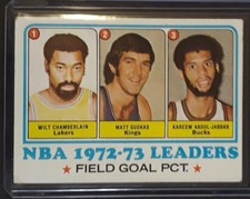 1973-74 Topps NBA Field Goal Pct Leaders #155 Wilt Chamberlain Kareem Abdul...