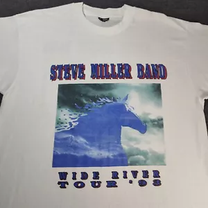 Vintage 1993 Steve Miller Band T-shirt Size L XL White Lot Boot Tour Tee Dates - Picture 1 of 10