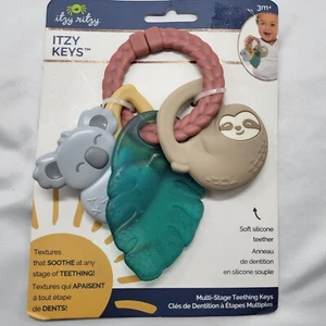 Itzy Ritzy - Itzy Keys - Soft Silicone Teether - 3M+ - 3 Teethers & Ring - Picture 1 of 4