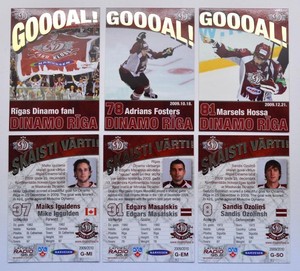 2009-10 KHL Dinamo Riga Goooal! GOLD Pick a Player Card