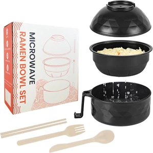 Microwave Ramen Cooker,Ramen Bowl Set,Microwave Noodle Bowl with Chopsticks and  - Picture 1 of 12