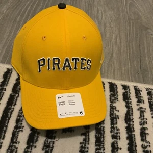 Nike Pittsburgh Pirates Classic99 Yellow Hat Unisex Swoosh Flex - Picture 1 of 4