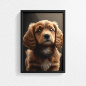 Niedliches Hund/Welpe Portrait - Wandbild Deko Druck Poster - A6 A5 A4 A3 A2 A1 - Bild 1 von 13